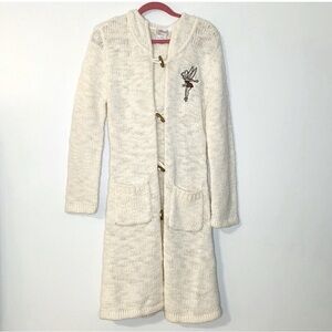 Disney Ivory Knit Tinkerbell Hooded Duster- SIZE M